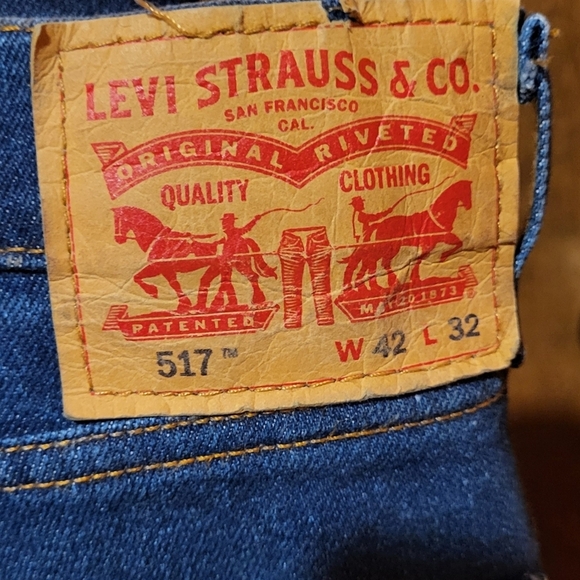 Levi 517 Mens Denim Blue Jeans Size 42x32 - Picture 5 of 7
